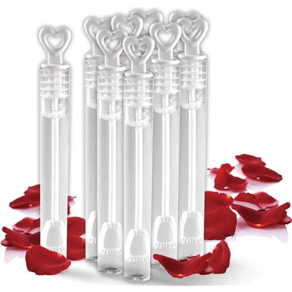 40 Pack Mini Heart Bubble Wands – Great Wand Bubbles Party Favors for Weddings - Picture 1 of 6